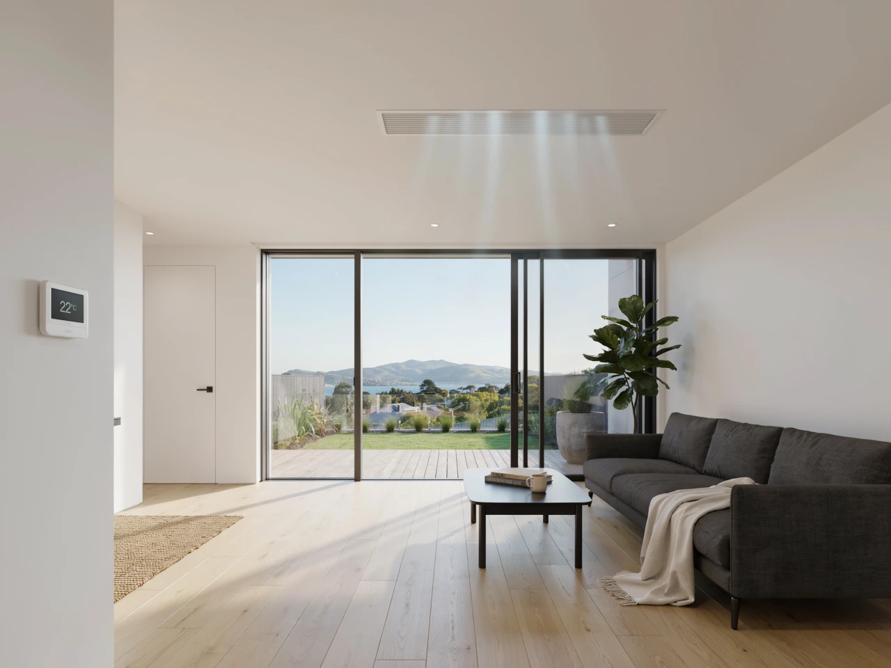 Ducted heat pump in Christchurch living room